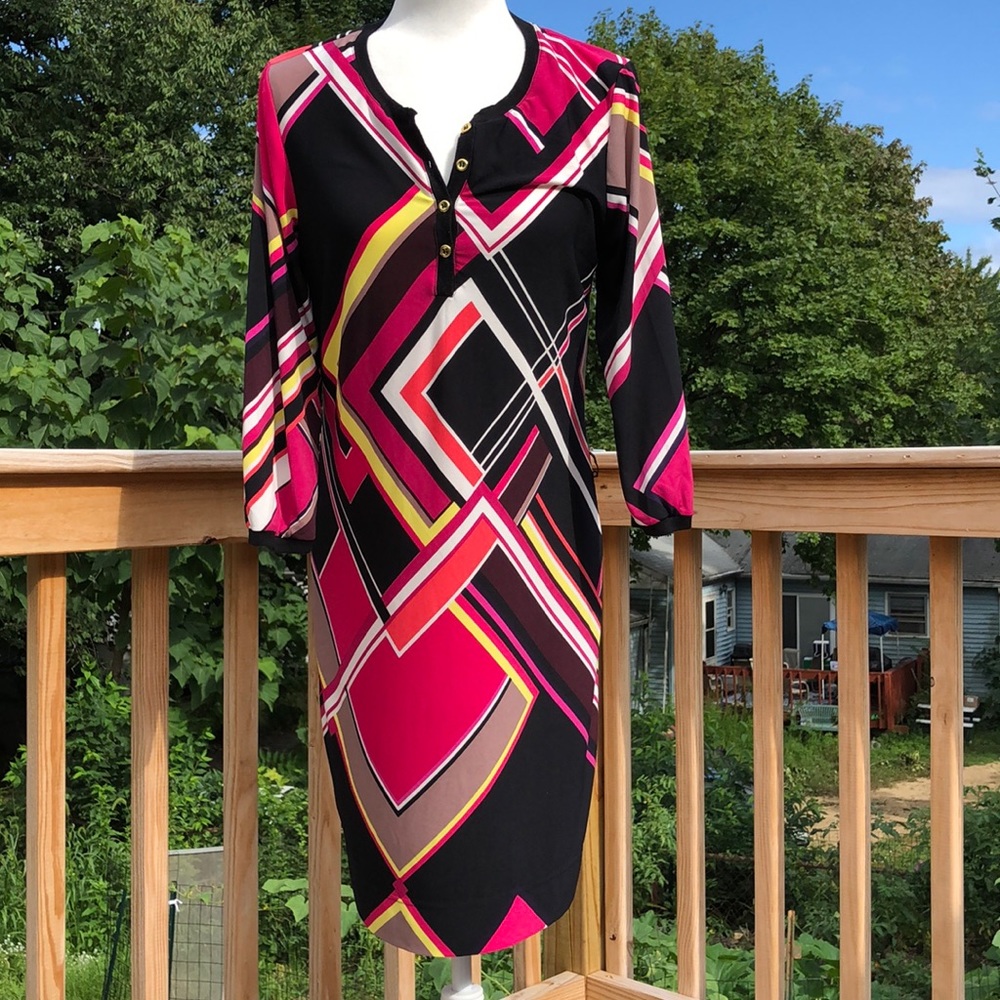 Cache Colorblock Button Front Dress - image 1